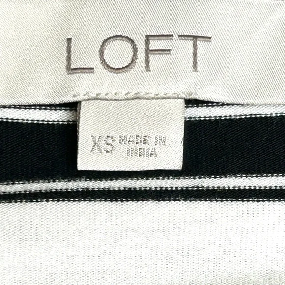 Loft Black/White Striped XS Long Sleeve Dress - Picture 9 of 13